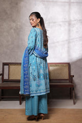 Dressline Salina Emb Sophistication Reimagined Unstitched Chikankari & Cutwork Bana Dora Lawn With Diamond Digital Dupatta & Dyed Cambric Trousers