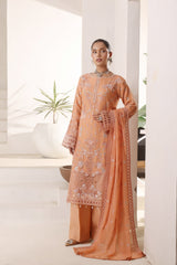 Samara By Dressline Semi Stitched 3 Piece Luxury Chiffon Formals Collection'2025-samara-semi-stitched-chiffon-orange