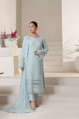 Samara By Dressline Semi Stitched 3 Piece Luxury Chiffon Formals Collection'2025-samara-semi-stitched-chiffon-LtBlue