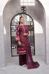 Dressline Salina Emb Sophistication Reimagined Unstitched Chikankari & Cutwork Bana Dora Lawn With Diamond Digital Dupatta & Dyed Cambric Trousers
