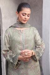Dressline Salina Emb Sophistication Reimagined Unstitched Chikankari & Cutwork Bana Dora Lawn With Diamond Digital Dupatta & Dyed Cambric Trousers