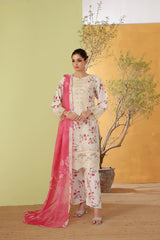 Dressline Noray Stitched 3 Piece Luxury Emb Pp Staple Collection