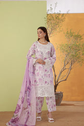 Dressline Noray Stitched 3 Piece Luxury Emb Pp Staple Collection