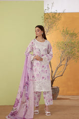 Dressline Noray Stitched 3 Piece Luxury Emb Pp Staple Collection