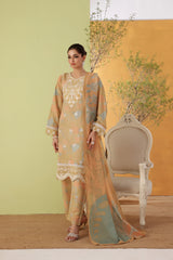 Dressline Noray Stitched 3 Piece Luxury Emb Pp Staple Collection