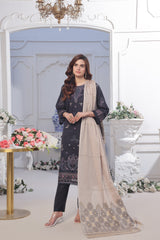 Dressline Saffira UnStitched 3 Piece Premium Emb ChikankariSlub Lawn Collection