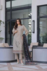 Dressline New Semi Stitched 3 Pcs Premium Dyed Lawn Fancy Full Chikankari With Sequence Emb Collection