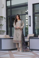 Dressline New Semi Stitched 3 Pcs Premium Dyed Lawn Fancy Full Chikankari With Sequence Emb Collection