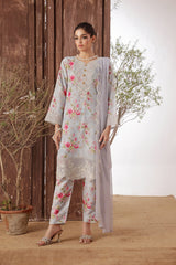 Dressline Azlin Stitched 3 Piece Luxury Emb Pp Staple Collection