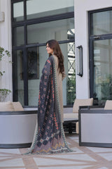 Dressline New Semi Stitched 3 Pcs Premium Dyed Lawn Fancy Full Chikankari With Sequence Emb Collection