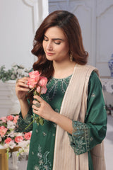 Dressline Saffira UnStitched 3 Piece Premium Emb ChikankariSlub Lawn Collection