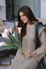 Dressline New Semi Stitched 3 Pcs Premium Dyed Lawn Fancy Full Chikankari With Sequence Emb Collection