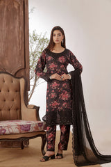 Dressline Azlin Stitched 3 Piece Luxury Emb Pp Staple Collection