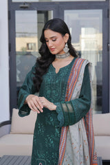 Dressline New Semi Stitched 3 Pcs Premium Dyed Lawn Fancy Full Chikankari With Sequence Emb Collection