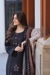 Dressline New Semi Stitched 3 Pcs Premium Dyed Lawn Fancy Full Chikankari With Sequence Emb Collection