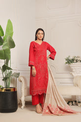 Dressline Saffira UnStitched 3 Piece Premium Emb ChikankariSlub Lawn Collection