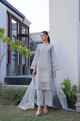 Dressline New Semi Stitched 3 Pcs Premium Emb Chikankari& Laserkari Jacquard Lawn Collection