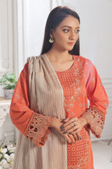 Dressline Saffira UnStitched 3 Piece Premium Emb ChikankariSlub Lawn Collection