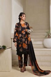 Dressline Arooba A Fusion Of Digital Elegance Stitched Digital Printed & Emb Lawn Collection With Voil Dupatta By Al Umer Textile