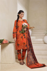 Dressline Arooba A Fusion Of Digital Elegance Stitched Digital Printed & Emb Lawn Collection With Voil Dupatta By Al Umer Textile