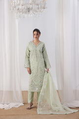 Dressline Malikah Stitched 3 Piece Luxury Emb Organza Collection