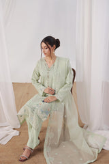 Dressline Malikah Stitched 3 Piece Luxury Emb Organza Collection