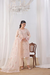 Dressline Malikah Stitched 3 Piece Luxury Emb Organza Collection