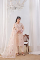 Dressline Malikah Stitched 3 Piece Luxury Emb Organza Collection