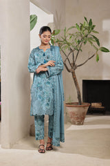 Dressline Arooba A Fusion Of Digital Elegance Stitched Digital Printed & Emb Lawn Collection With Voil Dupatta By Al Umer Textile