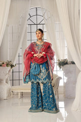 Dressline New Semi Stitched Luxury Emb Chiffon Gharara Collection