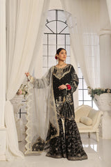 Dressline New Semi Stitched Luxury Emb Chiffon Gharara Collection