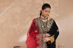 Azrina By Dressline Semi Stitched 3 Piece Chiffon Collection'2025-azrina-blackred