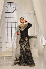 Dressline New Semi Stitched Luxury Emb Chiffon Gharara Collection