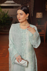 Dressline Sharjeena(Light) Semi Stitched 3 Piece Emb Luxury Organza Collection