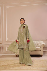 Dressline Launching New Stitched 3 Piece Emb Luxury Chiffon Gharara Collection