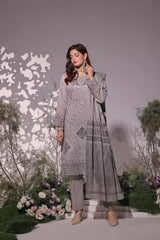 Dressline UnStitched 3 Piece Premium Heavy Chikankari & Laserkari Emb Bana Dora Lawn Collection