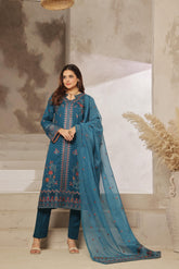 Dressline Launching New Semi Stitched 3 Pcs Premium Emb ChikankariDoriya Lawn Collection