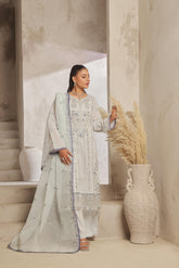 Dressline Launching New Semi Stitched 3 Pcs Premium Emb ChikankariDoriya Lawn Collection