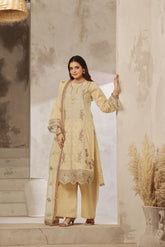 Dressline Launching New Semi Stitched 3 Pcs Premium Emb ChikankariDoriya Lawn Collection