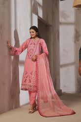 Dressline Launching New Semi Stitched 3 Pcs Premium Emb ChikankariDoriya Lawn Collection
