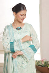 Dressline Nirmal Unstitched 3 Piece Premium Heavy Chikankari Pallu Emb Bana Dora Digital Printed Lawn Collection