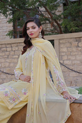 Dressline Basant Stitched Luxury Emb Banadora Lawn Collection With Chiffon Dupatta & Emb Cotton Trousers
