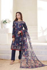 Dressline Gul Bano Stitched 3 Piece Emb Luxury Organza Collection