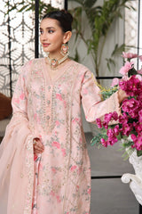 Dressline Semi Stitched 3 Pc Emb Luxury Organza Clutches Collection