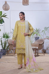 Dressline Launching New Stitched 3 Piece Emb Lawn Jacquard With Munnar Dupatta Collection