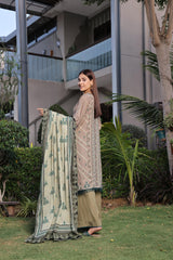 Dressline Launching New Un Stitched 3 Pcs Emb Laserkari Digital Printed Lawn Collection