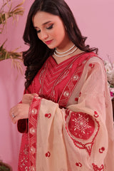 Dressline Semi Stitched Laserkari & Chikankari Emb Lawn