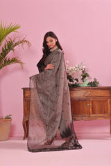 Dressline Semi Stitched Laserkari & Chikankari Emb Lawn