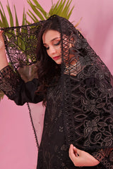 Dressline Semi Stitched Laserkari & Chikankari Emb Lawn