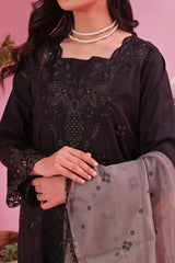 Dressline Semi Stitched Laserkari & Chikankari Emb Lawn